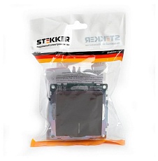 Выключатель одноклавишный Stekker Катрин с подсветкой шоколад GLS10-7101-04 49022 5