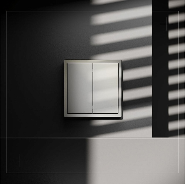 Проходной переключатель встраиваемый Voltum S70 двухклавишный 10А, (шелк) VLS020304 Фото № 6