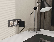 Комплект механизма электрической розетки AMBRELLA VOLT ALFA Бежевый матовый 2USB A+C 20W (быстрая зарядка) с/з QUANT (AP3300, VM160) MA330010 2