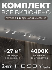 Встраиваемая однофазная трековая система Hesby Lighting Skylite №3 со светильниками HSBL_kompl_S003_VI2W4K