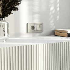 Выключатель двухклавишный проходной с подсветкой (дымчатый) W1222104/ a069459 3