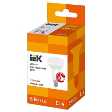 Лампа светодиодная IEK E14 5W 3000K матовая LLE-R50-5-230-30-E14 1
