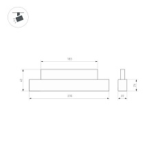 Трековый светодиодный светильник для магнитного шинопровода Arlight Mag-Orient-Flat-L235-8W Warm3000 033824 1