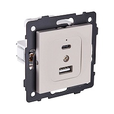 Розетка USB A+C 20W, кашемир матовый Kollinger REA-037CM для Aspekt, Eleganz, Reflex 1