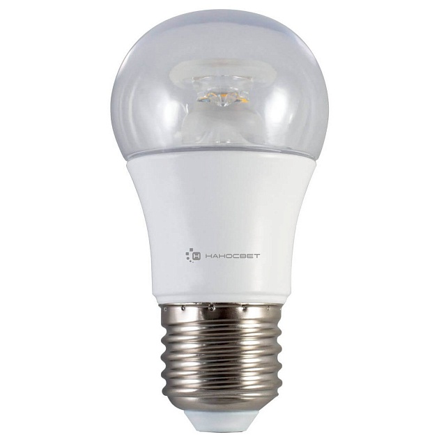 Лампа светодиодная Наносвет E27 7,5W 4000K прозрачная LC-P45CL-7.5/E27/840 L211 фото 