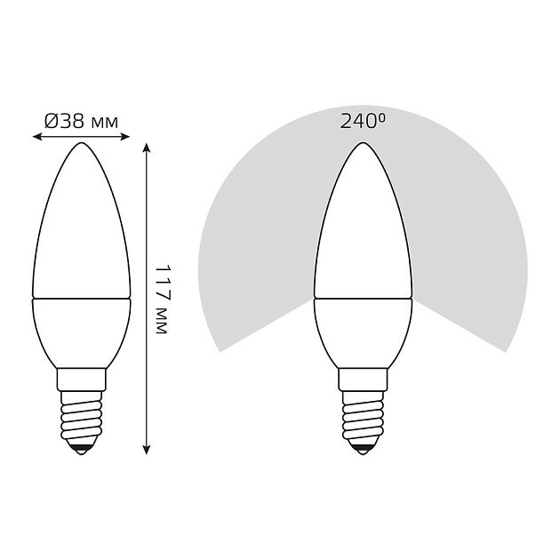 Лампа светодиодная Gauss E14 6.5W 4100К матовая 103101207 Фото № 4