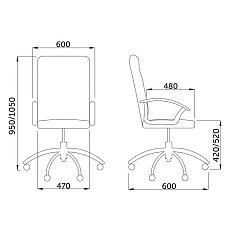 Кресло руководителя AksHome Polo серый, ткань 61074 1
