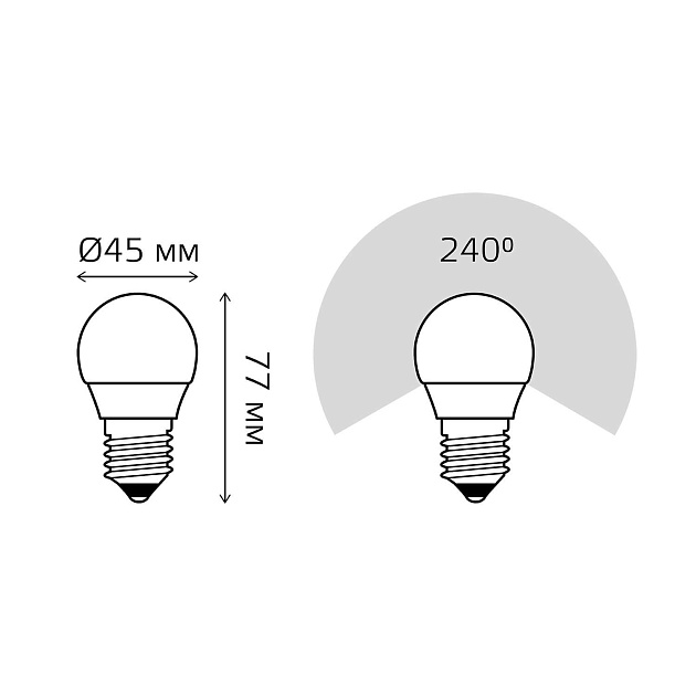 Лампа светодиодная Gauss E27 9.5W 4100K матовая 105102210 фото 2