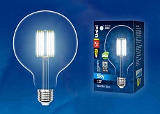 Лампа светодиодная филаментная Uniel E27 15W 4000K прозрачная LED-G125-15W/4000K/E27/CL PLS02WH UL-00004861 1