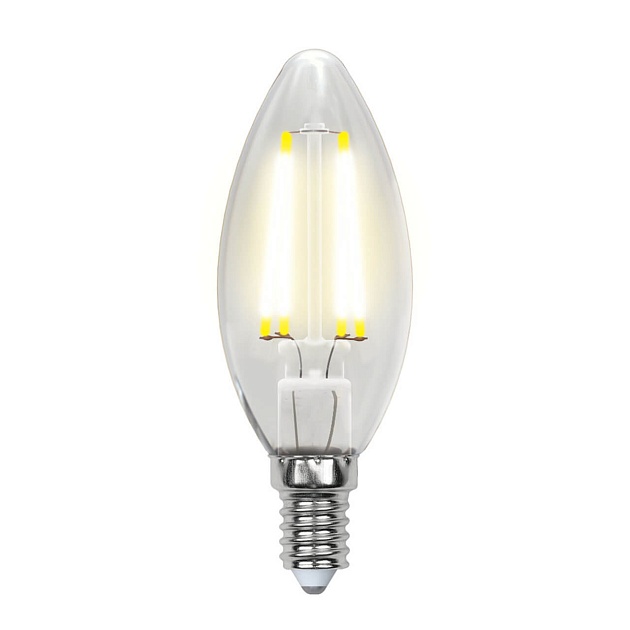 Лампа светодиодная филаментная Uniel E14 6W 4000K прозрачная LED-C35-6W/NW/E14/CL PLS02WH UL-00001373 фото 