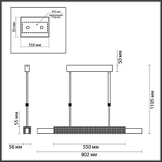 Подвесной светодиодный светильник Odeon Light Midcent Marmi 4360/25L 4