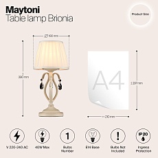 Настольная лампа Maytoni Brionia ARM172-01-G 1