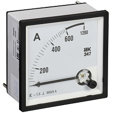 Амперметр аналоговый Э47 600/5А класс точности 1,5 72х72мм IEK IPA10-6-0600-E
