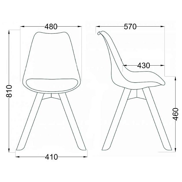 Кухонный стул AksHome Bliss серый, пластик + экокожа 62771 Фото № 2