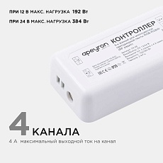 Контроллер 3-х зонный RGB - RGBW Apeyron 12/24V сенсорный пульт 04-48 5