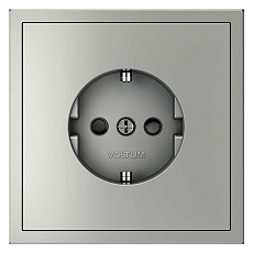 Розетка встраиваемая Voltum S70 с заземлением и защитными шторками, 16А, (сталь) VLS040205 4