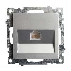 Розетка компьютерная RJ-45 Stekker Катрин серебро GLS00-7107-03 39585