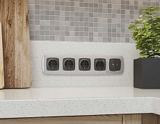 Лицевая панель розетки AMBRELLA VOLT OP9090 2