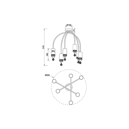 Потолочная люстра Vele Luce Pioggia VL4283L06 изображение 2 Потолочная люстра Vele Luce Pioggia VL4283L06 Фото № 2
