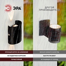 Уличный настенный светильник ЭРА Pictor WL57-2 BK Б0064544 1