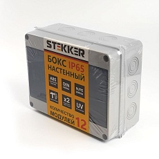 Бокс настенный Stekker EBX50-1/12-65 12 модулей, пластик, IP65 39191 2