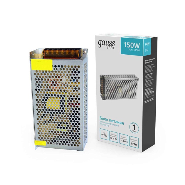Блок питания Gauss 150W 12V IP20 BT506 Фото № 4