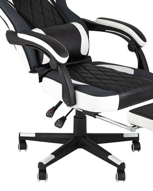 Игровое кресло Stool Group Virage черное с белым BURGENDY YKC Фото № 7