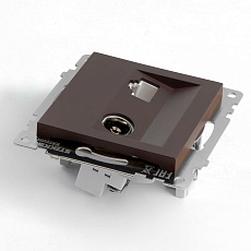 Розетка телевизионная TV + компьютерная RJ-45 Stekker Катрин шоколад GLS00-7106-04 49185 3