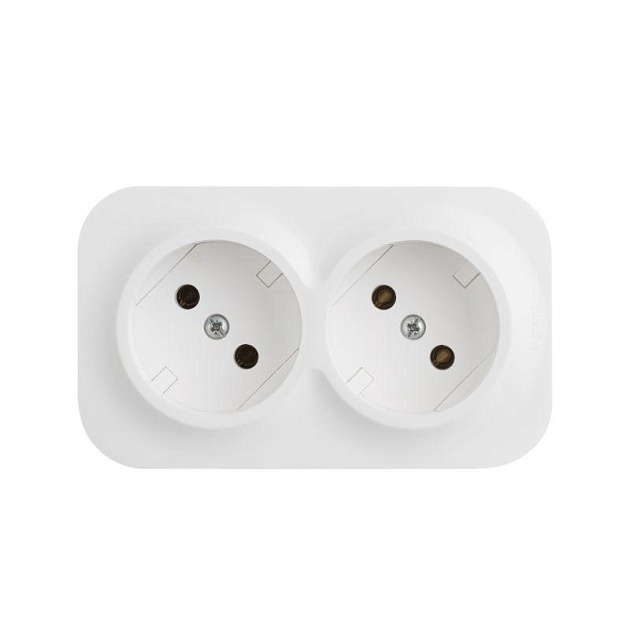 Розетка 2х2К Legrand Quteo 16A 250V белая 782231 Фото № 1