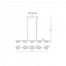 Подвесная светодиодная люстра iLedex Link 4778-90 MBK+SGD 1