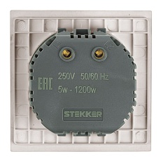 Выключатель диммирующий (механизм) Stekker 250В 1200W Мия RSW10-3106-08 пудровый жемчуг 50567 1