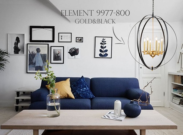 Подвесная люстра iLamp Element 9977-800 Gold&Black Фото № 2
