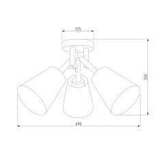 Потолочная люстра TK Lighting 658 Vaio Grafit 3 1