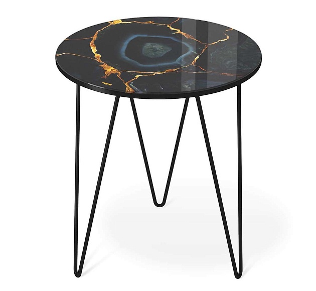 Журнальный стол Sheffilton SHT-CT27 титановый кварц/черный муар 4007482116 Фото № 3