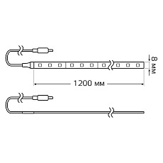 Светодиодная влагозащищенная лента Gauss 4,5W/m 30LED/m 2835SMD теплый белый 1,2M 311011105 3