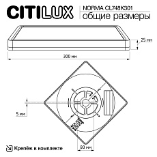 Потолочный светодиодный светильник Citilux Norma CL748K301 2