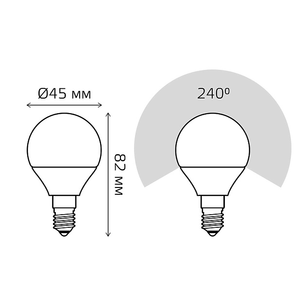 Лампа светодиодная Gauss E14 12W 4100K матовая 53122 фото 2