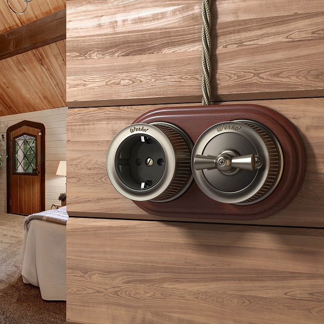 Розетка с заземлением Werkel Ретро бронзовый W5771012 4690389166549 Фото № 2