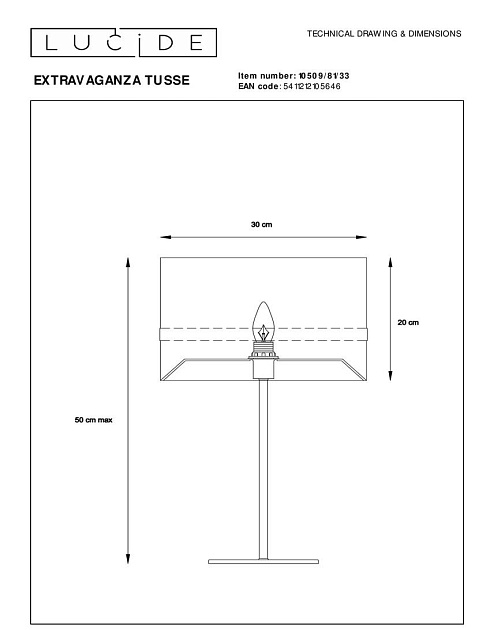 Настольная лампа Lucide Extravaganza Tusse 10509/81/33 изображение 2 Настольная лампа Lucide Extravaganza Tusse 10509/81/33 Фото № 2