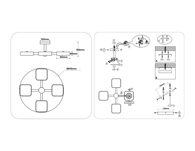 Люстра на штанге Ambrella light COMFORT FL4879 Фото № 7