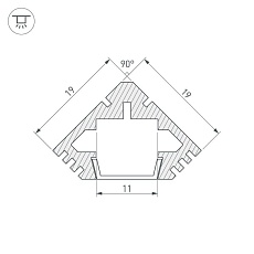 Профиль Arlight PDS45-T-2000 ANOD White 018264 2