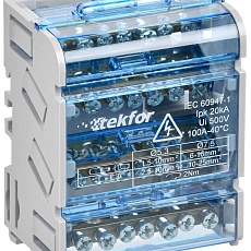 TEKFOR Шины на DIN-рейку (кросс-модуль) ШНК 4х7 3L+PEN IEK TF-DN10-4-07-100