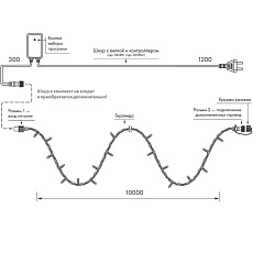 Уличная светодиодная гирлянда Ardecoled нить 230V теплый белый/белый ARD-String-Pro-10000-Green-100Led-Flash Warm 025855 1