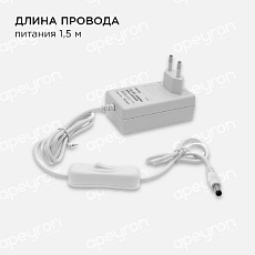 Светодиодная влагозащищенная лента Apeyron 4,8W/m 60LED/m 3528SMD холодный белый 5M 10-26 3