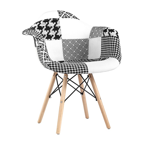 Кресло Stool Group EAMES пэчворк черно-белое Y809 bw Фото № 1