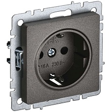 BRITE Розетка 1-местная с заземлением с защитными шторками 16А РС14-1-0-БрТБ темная бронза IEK BR-R14-16-K45