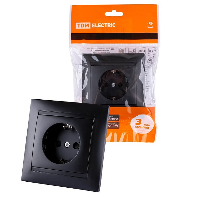 Розетка 2P PE TDM Electric Лама графит SQ1815-0623 ⚡ - купить с ...