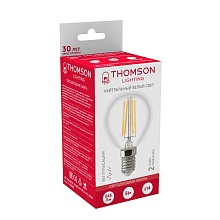 Лампа светодиодная филаментная Thomson E14 5W 4500K шар прозрачная TH-B2082 1