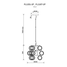 Подвесной светильник Fluorite Brilliance Gold FL1151-1P 1