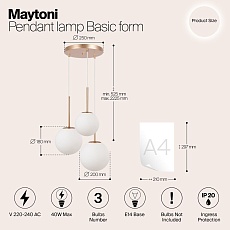 Подвесной светильник Maytoni Basic form MOD321PL-03G1 1